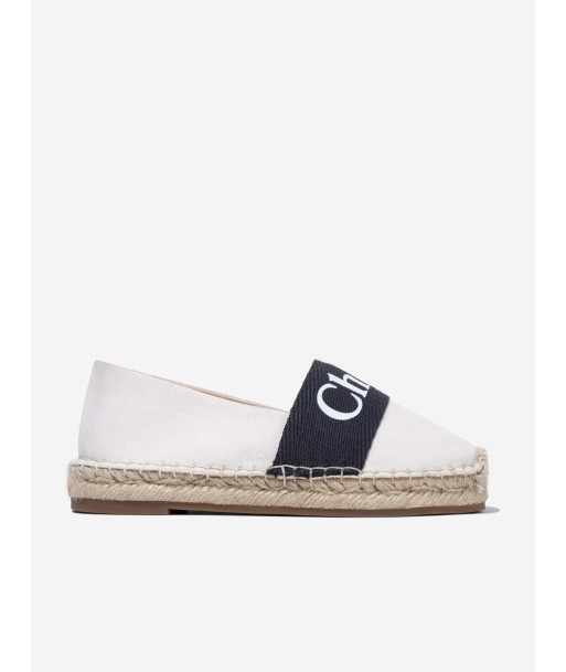 Chloé Girls Logo Espadrilles in Ivory livraison et retour toujours gratuits