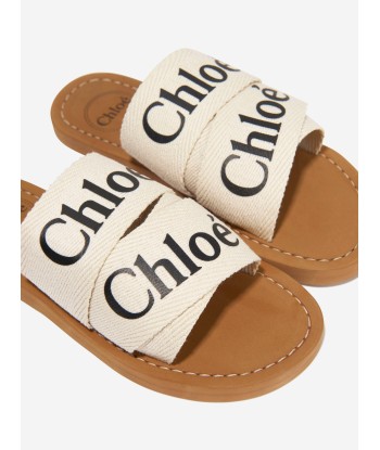 Chloé Girls Textile Sliders In Ivory Le MVP de beaucoup