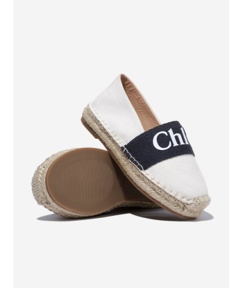 Chloé Girls Logo Espadrilles in Ivory livraison et retour toujours gratuits