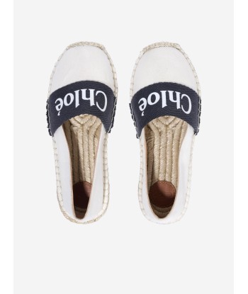 Chloé Girls Logo Espadrilles in Ivory livraison et retour toujours gratuits