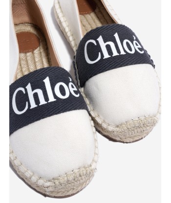 Chloé Girls Logo Espadrilles in Ivory livraison et retour toujours gratuits