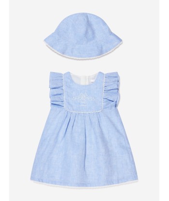 Chloé Baby Girls Chambray Dress With Hat in Blue votre