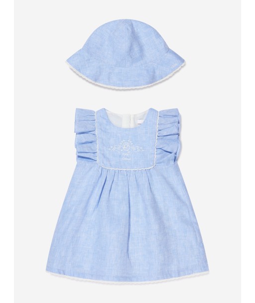 Chloé Baby Girls Chambray Dress With Hat in Blue votre