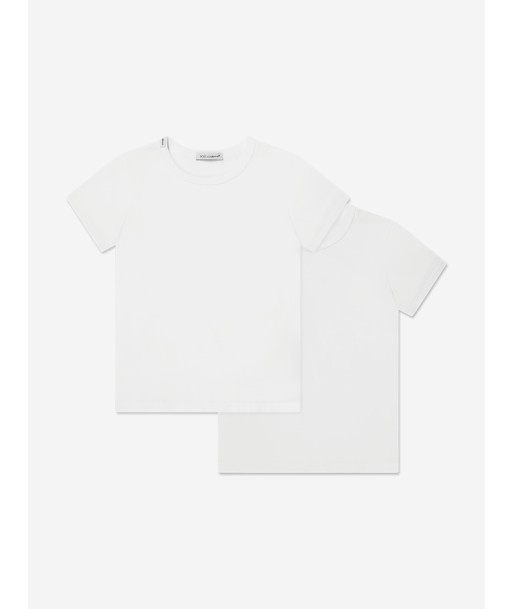 Dolce & Gabbana Boys T-Shirts Set (2 Pack) in White paiement sécurisé