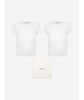 Dolce & Gabbana Boys T-Shirts Set (2 Pack) in White paiement sécurisé