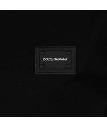 Dolce & Gabbana Boys Cotton Jersey Logo T-Shirt in Black Fin de série