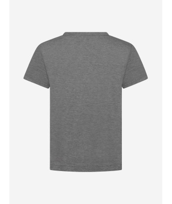 Dolce & Gabbana Boys Cotton Jersey Logo T-Shirt in Grey est présent 