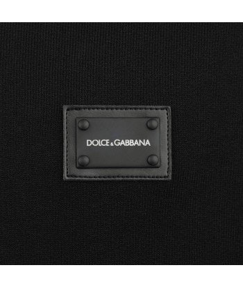 Dolce & Gabbana Boys Cotton Logo Zip Up Top in Black le des métaux précieux