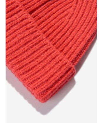 Acne Studios Kids Wool Beanie Hat in Red pas cher