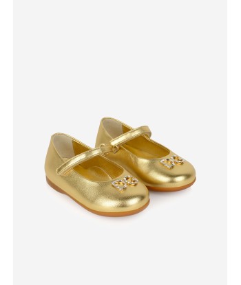 Dolce & Gabbana Girls Diamonte Logo Ballet Pumps de la marque