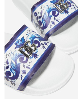 Dolce & Gabbana Girls Majolica Print Sliders des créatures d'habitude