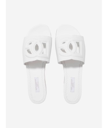 Dolce & Gabbana Girls Leather Cut Out Logo Sliders Le MVP de beaucoup