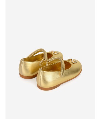 Dolce & Gabbana Girls Diamonte Logo Ballet Pumps de la marque