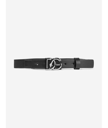 Dolce & Gabbana Boys Leather Logo Belt in Black À commander