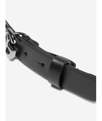 Dolce & Gabbana Boys Leather Logo Belt in Black À commander