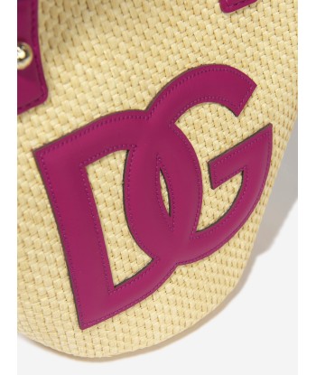 Dolce & Gabbana Girls Straw Logo Tote Bag (W:27cm) en stock