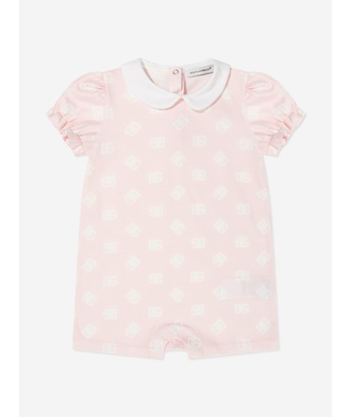 Dolce & Gabbana Baby Girls Logo Romper in Pink Comment ça marche