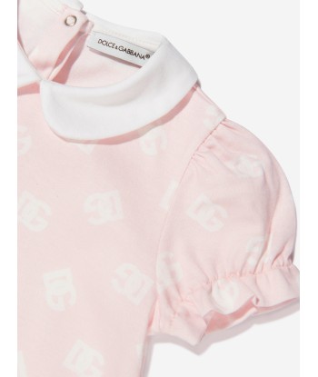 Dolce & Gabbana Baby Girls Logo Romper in Pink Comment ça marche