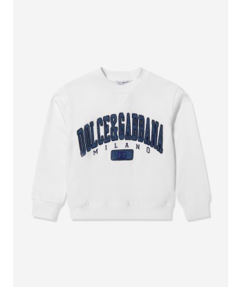 Dolce & Gabbana Kids Denim Varsity Logo Sweatshirt la chaussure