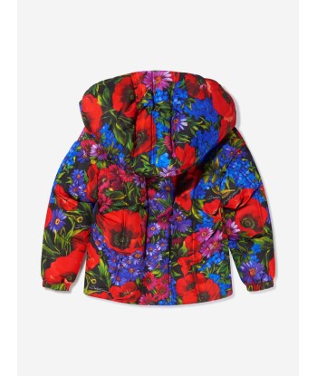 Dolce & Gabbana Girls Floral Down Padded Jacket soldes