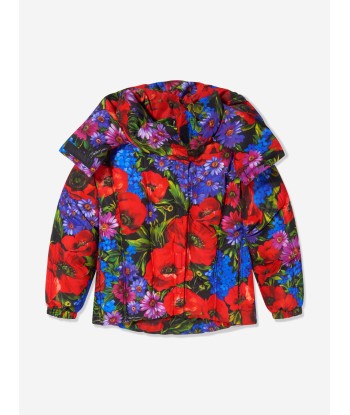 Dolce & Gabbana Girls Floral Down Padded Jacket soldes