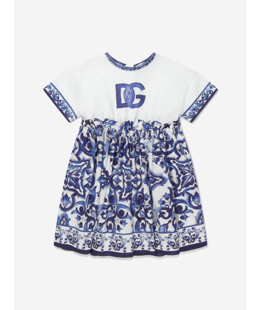 Dolce & Gabbana Girls Majolica Print Logo Dress est présent 