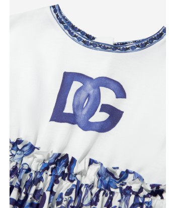 Dolce & Gabbana Girls Majolica Print Logo Dress est présent 