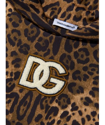 Dolce & Gabbana Girls Leopard Print Hooded Sweat Dress est présent 