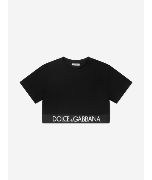 Dolce & Gabbana Girls Logo Band T-Shirt in Black l'évolution des habitudes 