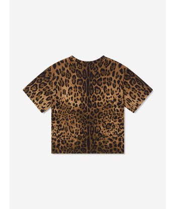 Dolce & Gabbana Girls Leopard Print Logo T-Shirt de l' environnement