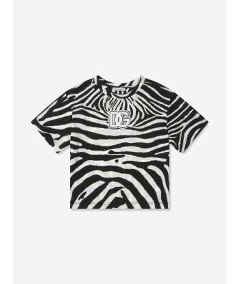 Dolce & Gabbana Girls Zebra Print Logo T-Shirt Amélioration de cerveau avec