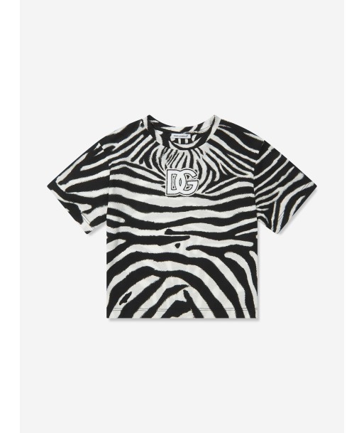 Dolce & Gabbana Girls Zebra Print Logo T-Shirt Amélioration de cerveau avec