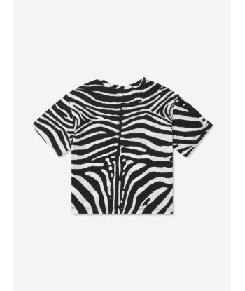 Dolce & Gabbana Girls Zebra Print Logo T-Shirt Amélioration de cerveau avec