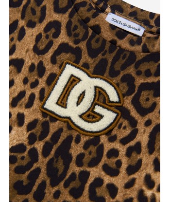 Dolce & Gabbana Girls Leopard Print Logo T-Shirt de l' environnement