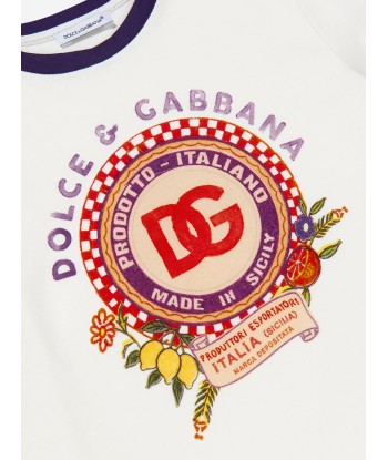 Dolce & Gabbana Girls Crest Logo Print T-Shirt Les magasins à Paris et en Île-de-France