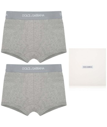 Dolce & Gabbana Boys 2 Pack Boxer Shorts Set in Grey le concept de la Pate a emporter 