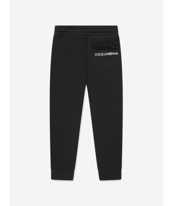 Dolce & Gabbana Boys Branded Joggers in Black Pour