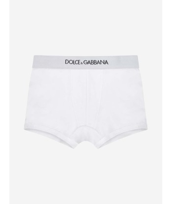 Dolce & Gabbana Boys Boxer Shorts Set (2 Pack) in White Faites des économies