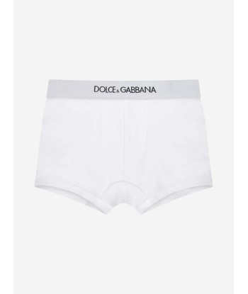 Dolce & Gabbana Boys Boxer Shorts Set (2 Pack) in White Faites des économies