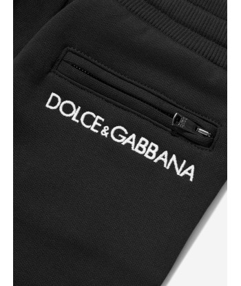 Dolce & Gabbana Boys Branded Joggers in Black Pour