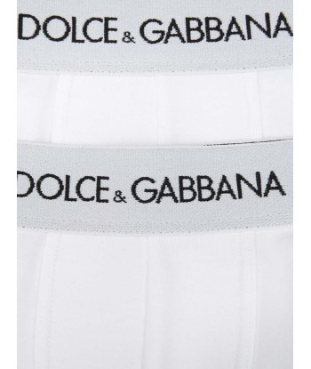 Dolce & Gabbana Boys Boxer Shorts Set (2 Pack) in White Faites des économies