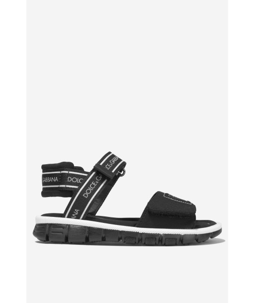 Dolce & Gabbana Boys Logo Strap Sandals in Black pour bénéficier 