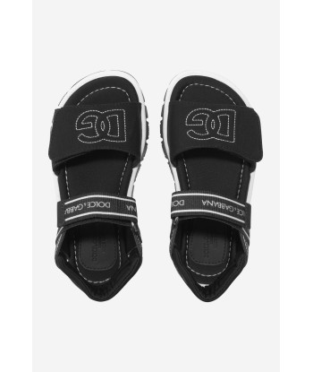 Dolce & Gabbana Boys Logo Strap Sandals in Black pour bénéficier 