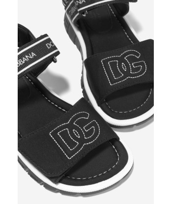 Dolce & Gabbana Boys Logo Strap Sandals in Black pour bénéficier 