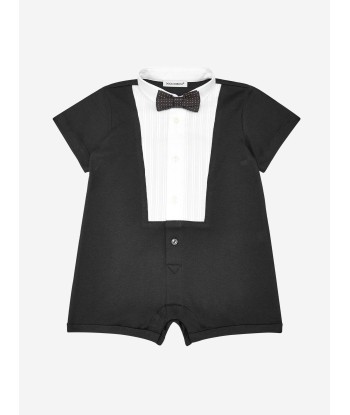 Dolce & Gabbana Baby Boys Tuxedo Romper in Black meilleur choix