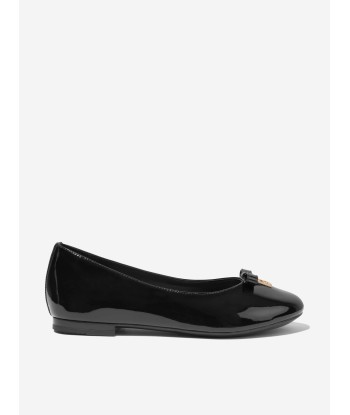 Dolce & Gabbana Girls Patent Leather Ballerinas in Black votre