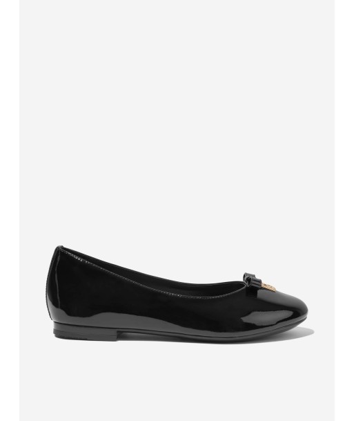 Dolce & Gabbana Girls Patent Leather Ballerinas in Black votre