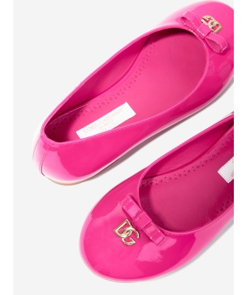 Dolce & Gabbana Girls Patent Leather Ballerinas in Pink votre