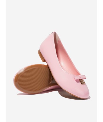 Dolce & Gabbana Girls Patent Leather Ballerinas in Pink Faites des économies