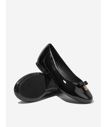 Dolce & Gabbana Girls Patent Leather Ballerinas in Black votre